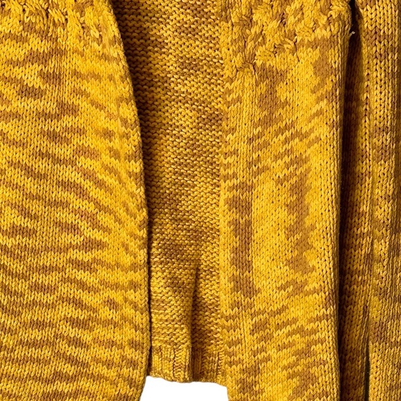 Anthropologie Sparrow Lodi Cardigan Mustard Yellow Tan Space Dye Size Small - Picture 4 of 12